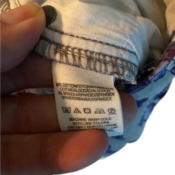 Free People Low Rise Corduroy Pants Size 26 Floral Trousers Whimsigoth Fairycore - Picture 7 of 9